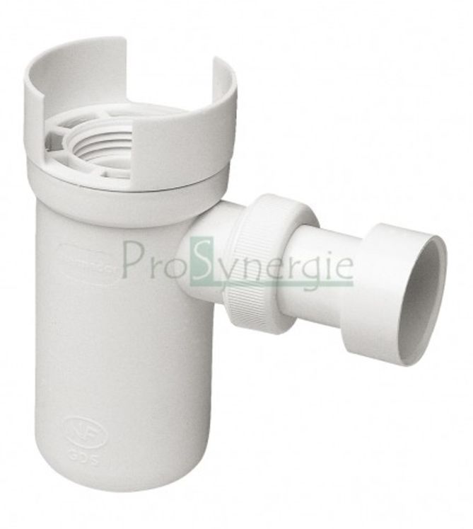 Siphon standard NF (pour groupe de sécurité) - raccordement Ø 1" (26 x 34) et à coller PVC Ø 32mm