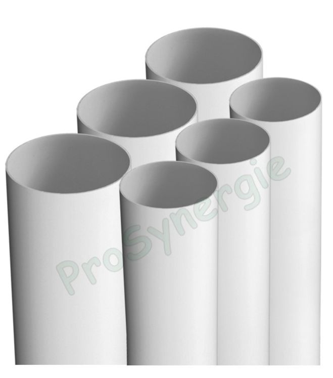 Tuyau PVC blanc Ø125 ou 160, 0,50 à 1,50 m, épaisseur 1,5 mm