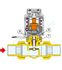 Vanne de zone de chauffage à piston 2 voies (avec raccords portée plate 2 pièces) - Ø 1/2´´