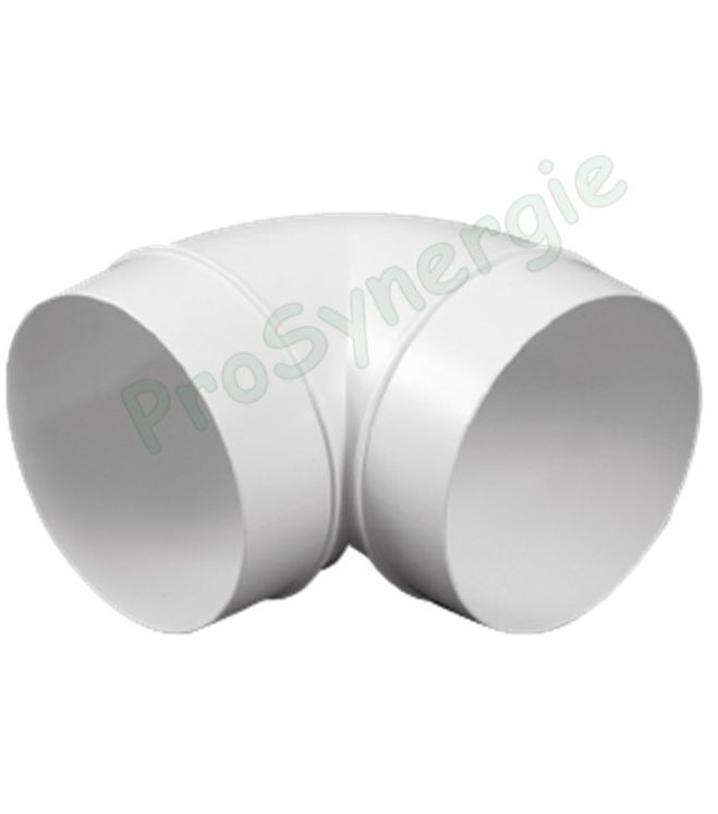 Coudes 90° pour conduit PVC blanc pour réseaux de ventilation Ø125