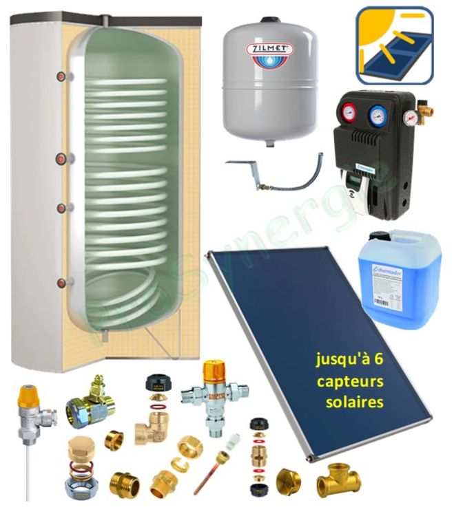 Pack Solaire Complet pour préparation Eau Chaude Sanitaire avec soutien primaire