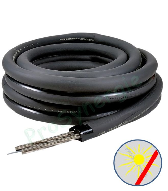 Liaison Bi-tube pré-isolé Ø16 en acier Inox 316L pour panneau solaire