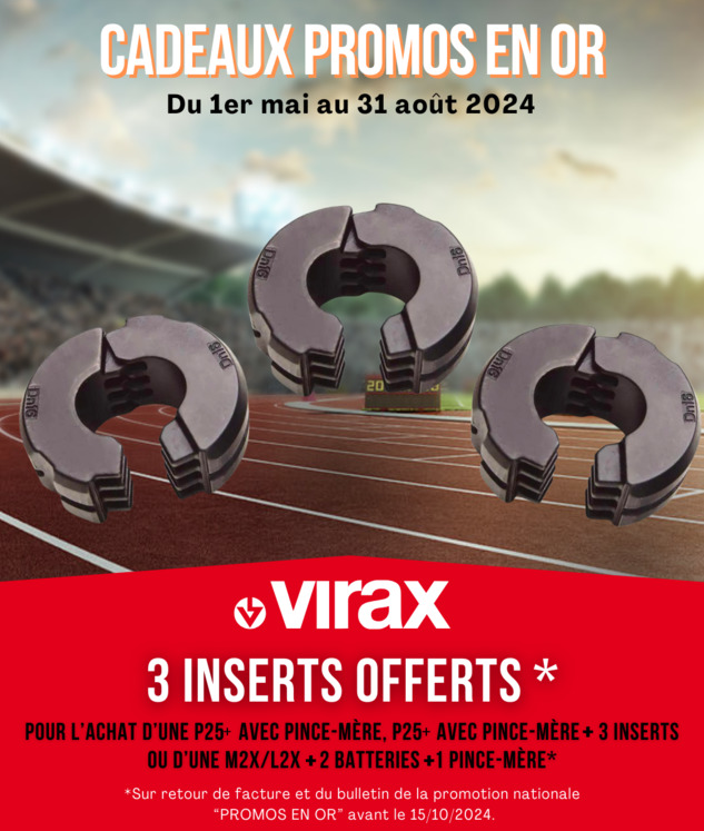 Cadeau Promo en Or Q2 (pour un achat du 01/05/24 au 31/08/24) - 3 inserts OFFERTS - Conditions sur www.elitevirax.com