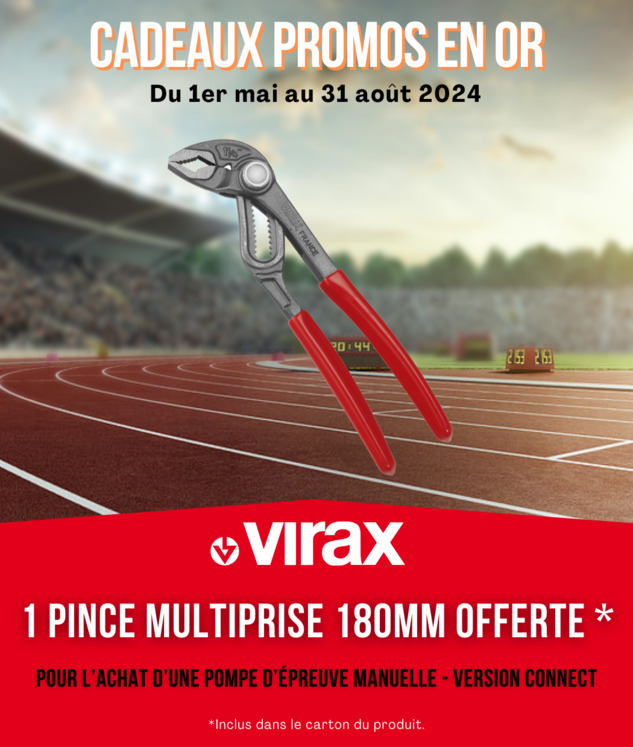 Cadeau Promo en Or Q2 (pour un achat du 01/05/24 au 31/08/24) - 1 Pince multiprise 180 mm OFFERTE - Conditions sur www.elitevirax.com