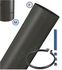 Tuyau de poêle coulissant (dans autre tuyau rétreint +bague blocage) de 6 à 36cm utile acier émaillé 1mm noir mat Ø 100 à 180mm