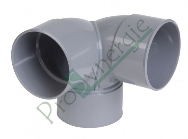 Coudes double PVC évacuation 90° Equerre FF Ø  63 mm