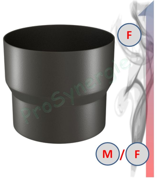 Réduction Spéciale Email Noir Mat - Ø 153 mm Femelle vers Ø 150 mm Femelle