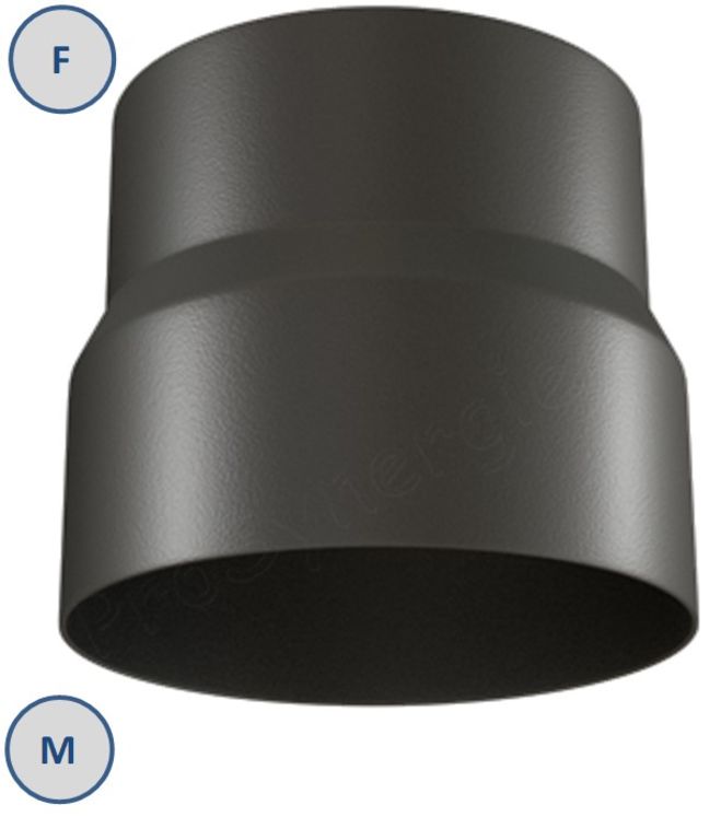 Augmentation pour tuyau de fumée rétreint émaillé noir mat 150F / 180M