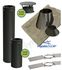 Kit S/Rampant - Conduit cheminée Isolé (Duoten) hauteur utile 1,445 mètres Int./Ext. = Inox 304 / (I 304 ou Galva) laqué noir (RAL9005) - Øint/ext 150/200mm