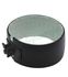 Bague décorative Inox laqué noire RAL9005 large (65mm) et bombée (+ isolant) pour masquer l´emboitement du conduit de fumée Ø 153 mm