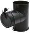 Kit raccordement Email Noir Mat télescopique (hauteur réglable de 1.28 à 2.04 mètres) dessus de poêle Ø 153 mm sur conduit existant plafond avec limiteur de tirage