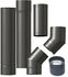 Kit raccordement 2x 45° Email Noir Mat télescopique (hauteur réglable de 1.33 à 1.83 mètres) dessus de poêle Ø 180 mm sur conduit existant plafond