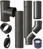 Ecoten - Kit raccordement Email Noir Mat télescopique droit ou désaxé (hauteur réglable de 1.04 à 2.07 mètres) dessus de poêle Ø 150 à 180 mm sur conduit existant plafond
