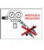 Raccord 2 voies avec robinets - Montage Détendeur - Oxygène ou gaz combustible - Entrée M16x1,5 - Sortie 2x Tuyau 6-10