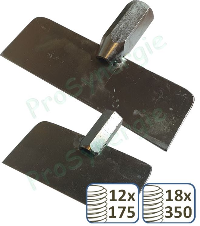 Raclette droite pour décapage de paroi avec tige de manœuvre (12 x 175 ou 18 x 350)