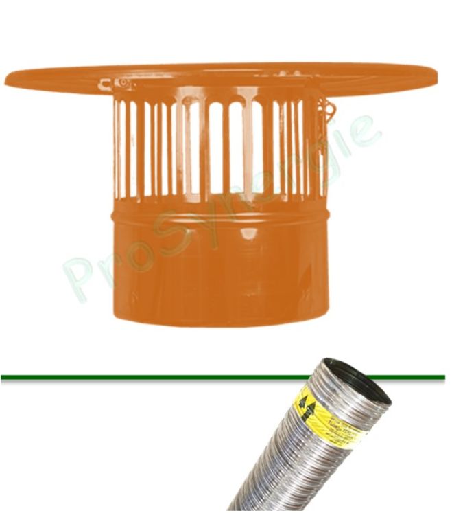 Chapeau plat anti-volatile Ecoten pour conduit de fumée flexible Ø  int.  100 mm, finition Laqué brun-orangé