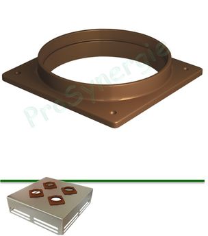 Platine de finition avec joint pour conduit flexible 60 ou 80 mm sur terminal Shunt