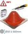 Pipeco haute T° Etanchéité souple de sortie de toiture embase carrée Silicone rouge vulcanisé Ø 6 à 724 mm