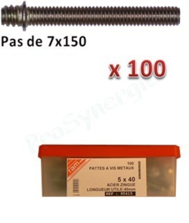 Patte à Vis à métaux ØM5x50mm - Boîte de 100 pièces