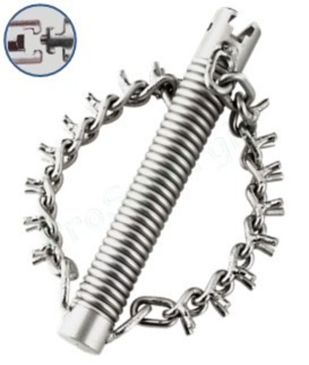 Batteur à 2 chaînes avec crampons pour Flexible de déboucheur Ø 22 mm (diamètre tête 50mm - Longueur 170mm)