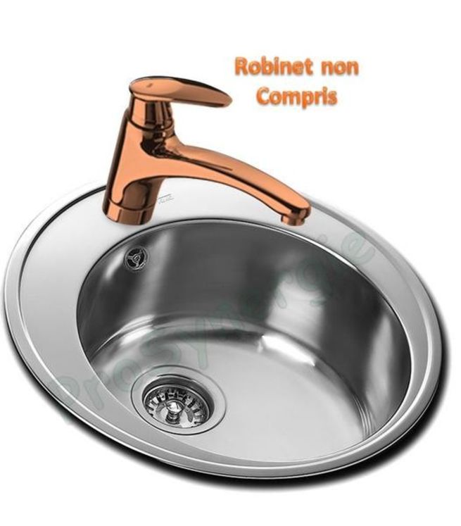 Evier Inox 1 bac rond à poser