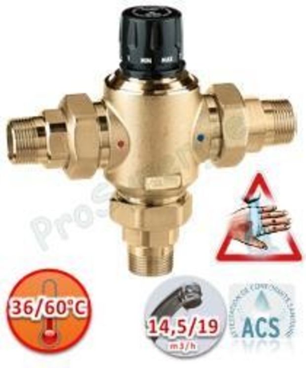 Mitigeur thermostatique centralisé MT523 - de 14,5 à 19m3/h - Ø 1´´1/2