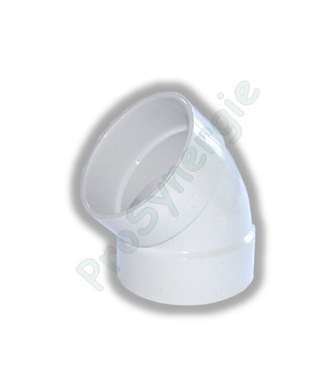 Coude PVC 45° - Pour aspiration centralisée - F / F - Ø 51 mm