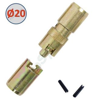Embout de rechange Mâle + Femelle + goupille Canne Auto 20