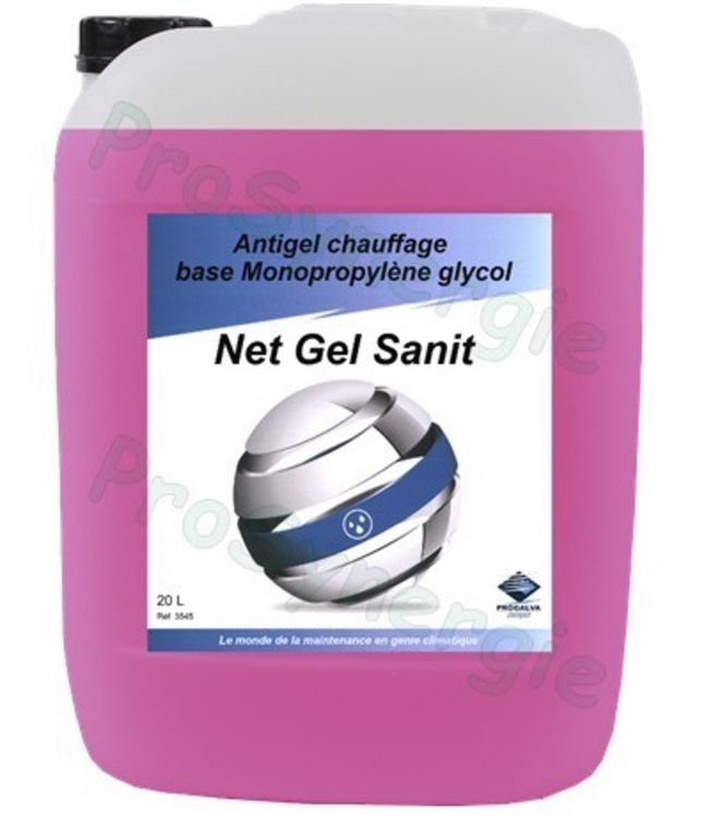 Net Gel Sanit - Antigel glycol chauffage, fluide caloporteur et inhibiteur de corrosion bidon 20 litres