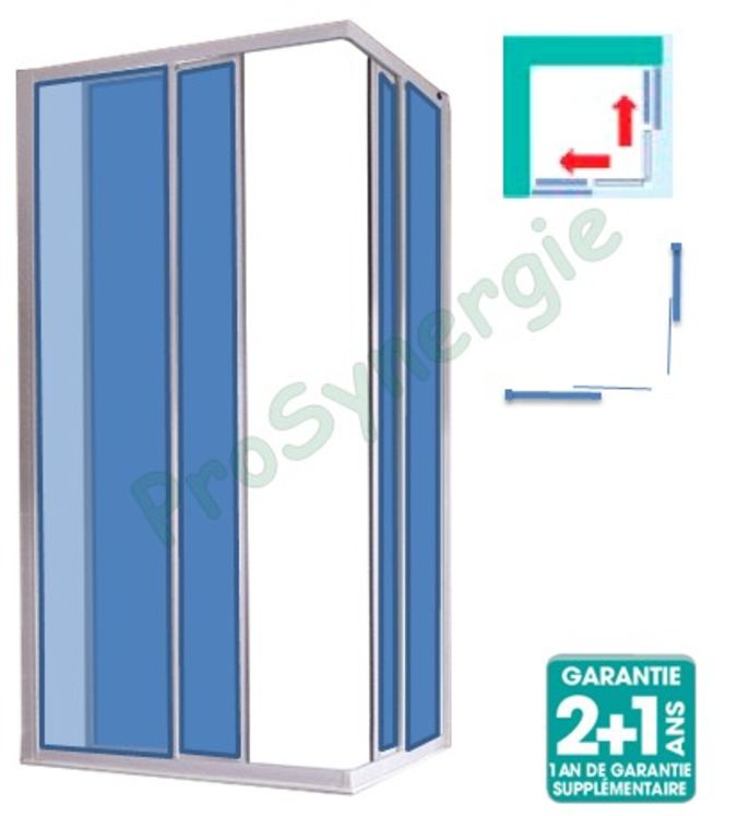 Paroi de douche d´angle ATOUT 2 avec 2 portes coulissantes d´angle