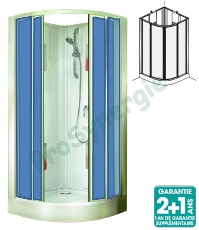 Cabine de douche 1/4 rond Izi Box - largeur 90cm