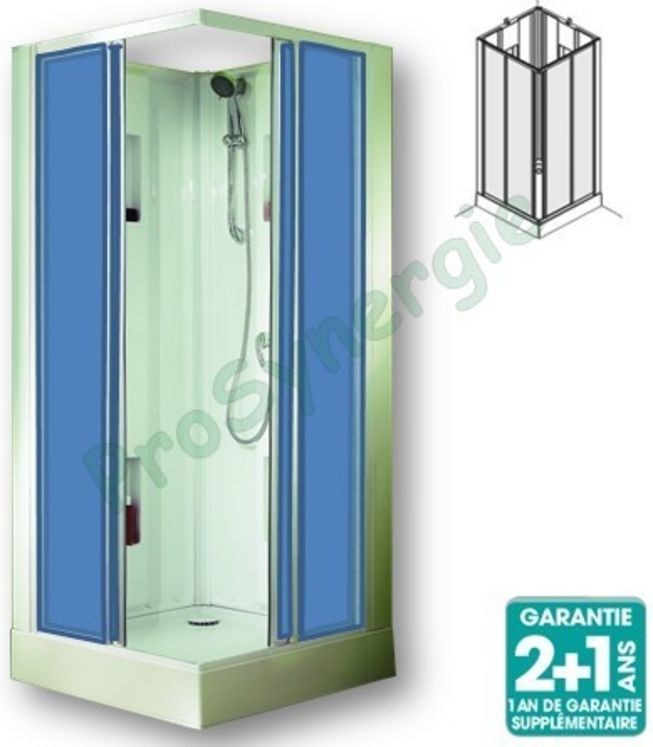 Cabine de douche carré Izi Box - largeur 80cm