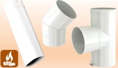 Tuyau émail blanc Ø 125 à 153mm (bois)