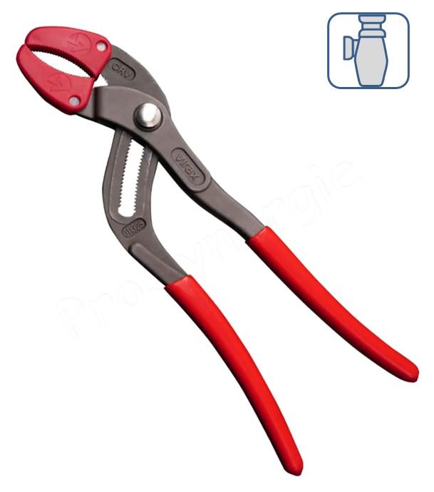 Pince sanitaire grande capacité 260 mm avec bouton de verrouillage et mors plastiques interchangeables