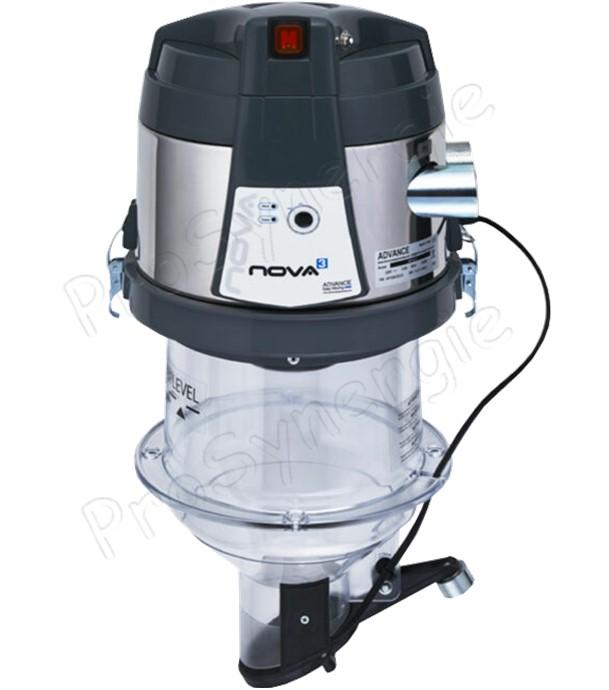 Centrale d´aspiration Nova 3 (230 Vac 1300 W) 213 m3/h dimensions ØxH = 213x655 mm avec doseur à clapet intégré 5,2 litres aspiration/refoulement Ø 50 mm - transfert granulés/pellet/copeaux