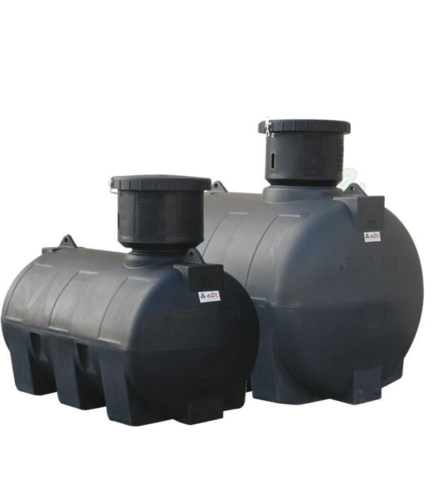 CHU 2000 - Cuve à eau cylindrique horizontale 2 000 litres enterrée uniquement HxLxLg =1385x1300x1700mm, trou d´homme Ø 400mm, réhausse haut.415mm + couvercle et équipements (raccordement, filtration et soutirage)