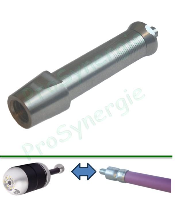 Jeu de raccord adaptateurs pour fixation caméra Wöhler SI 400 sur cannes ou enrouleurs avec raccord mâle 12 x 175
