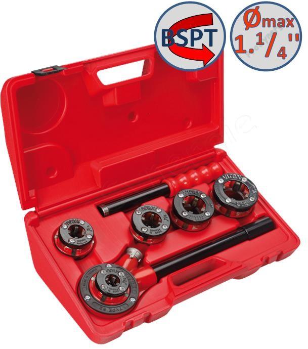 Coffret Filière Manuelle 3/8´´ - 1.1/4´´ - BSPT Droite