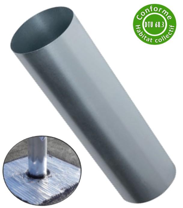 FT - Fourreau traversée circulaire de terrasse acier galvanisé Ø 100 à 630 mm pour conduit ventilation