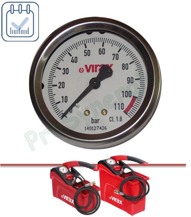 Manomètre haute précision - 15 bar, échelle 0,5 bar pour pompe Epreuve Virax 262015/262035