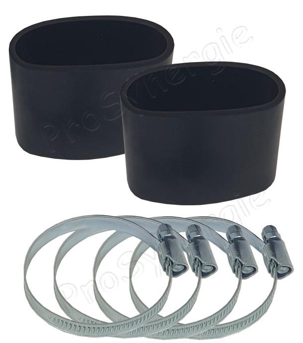 Kit 2 manchons souples + 4 colliers de serrage pour tuyau Øext. 50 mm d´aspiration d´un système de transfert pneumatique de granulés