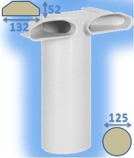 Manchette coudée - 2 piquages - Réseau Ventilation Optiflex Ovale