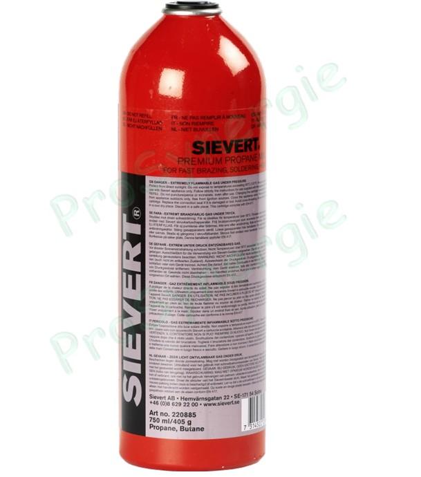 Cartouche rouge Propane / butane 750 mL - Connexion EU 7/16'' - Température 1925°