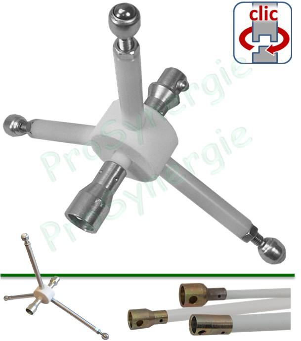 Guide de centrage ramonage conduit Ø 250 à 370 mm ou Ø 400 à 600 mm - cannes Rotoflex Ø 12 et 18 mm