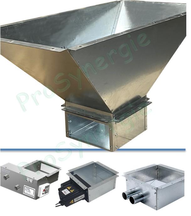 Kit avaloir 90 litres avec cassette de collecte pour buse d'extraction latérale pneumatique (mono ou bitube)