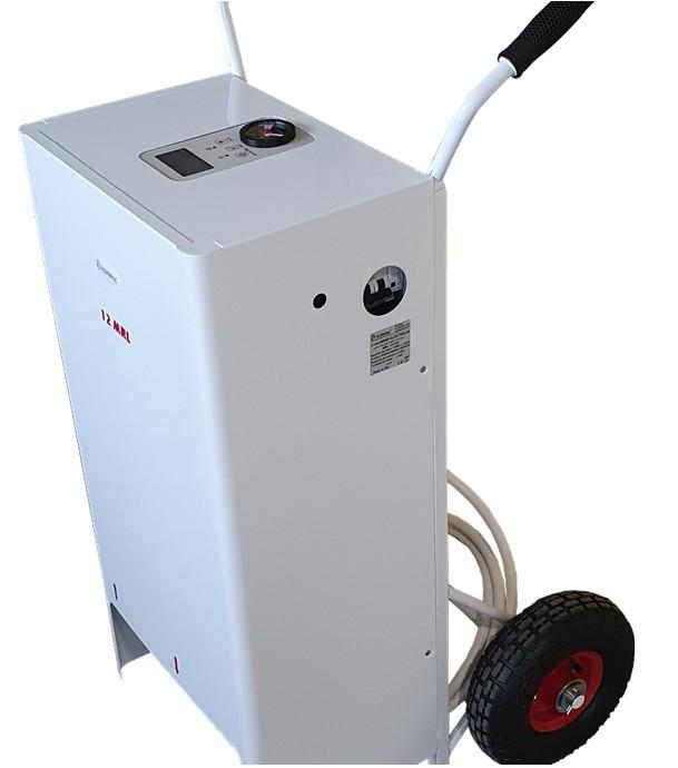 Chaudière électrique mobile (sur roue) équipé (pompe, vase 6l, vannerie et sécurité)  chauffe dalle  (conforme DTU 65.14) puissance ajustable jusqu´à 12 kW (6/8/10/12) - Mono/Tri 230/400 Volts