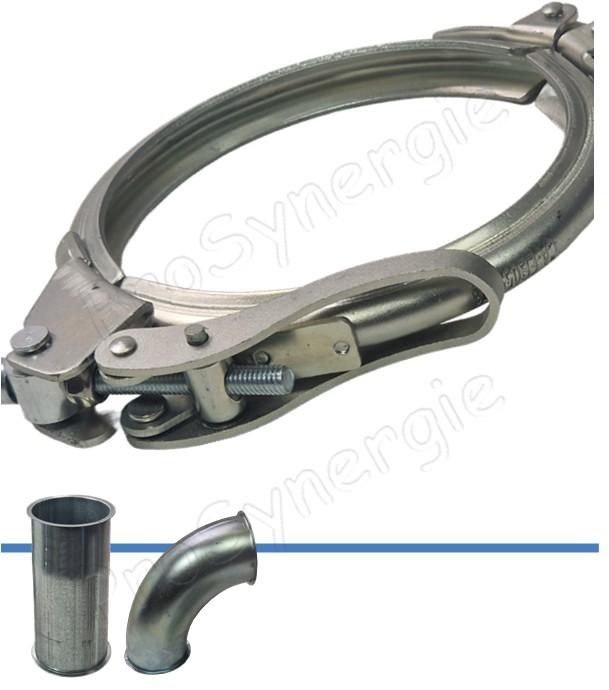 Collier avec fermeture forte Ø 100 mm pour raccord bouche Storz (remplissage granulé)