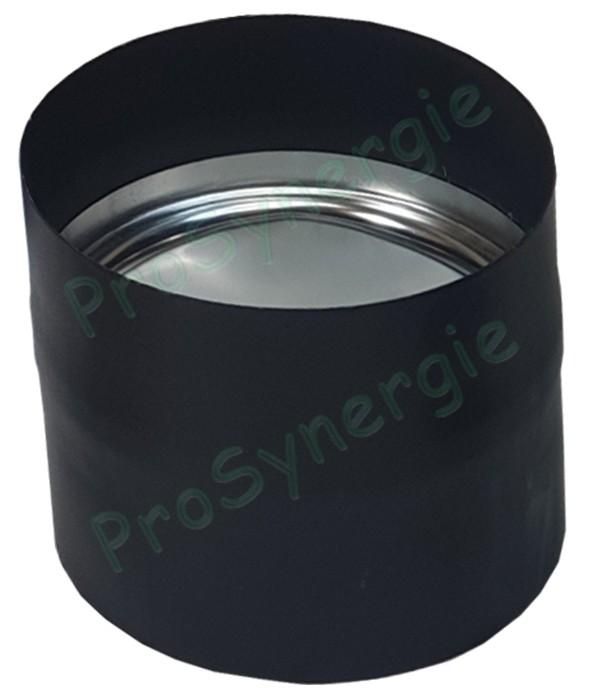 Manchette de raccordement antibistre  Ø 130 mm vers  Acier 0,7 mm, émaillé noir mat