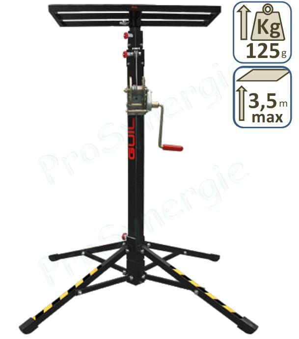 Lève charge Climatisation pour unité extérieure - Hauteur max 3,5m - Charge max 125 kg - Avec plateau