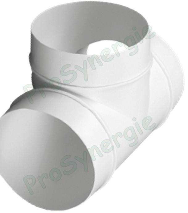 Té mâle 90° plastique ABS blanc pour tuyau Øint 125 mm (ventilation)